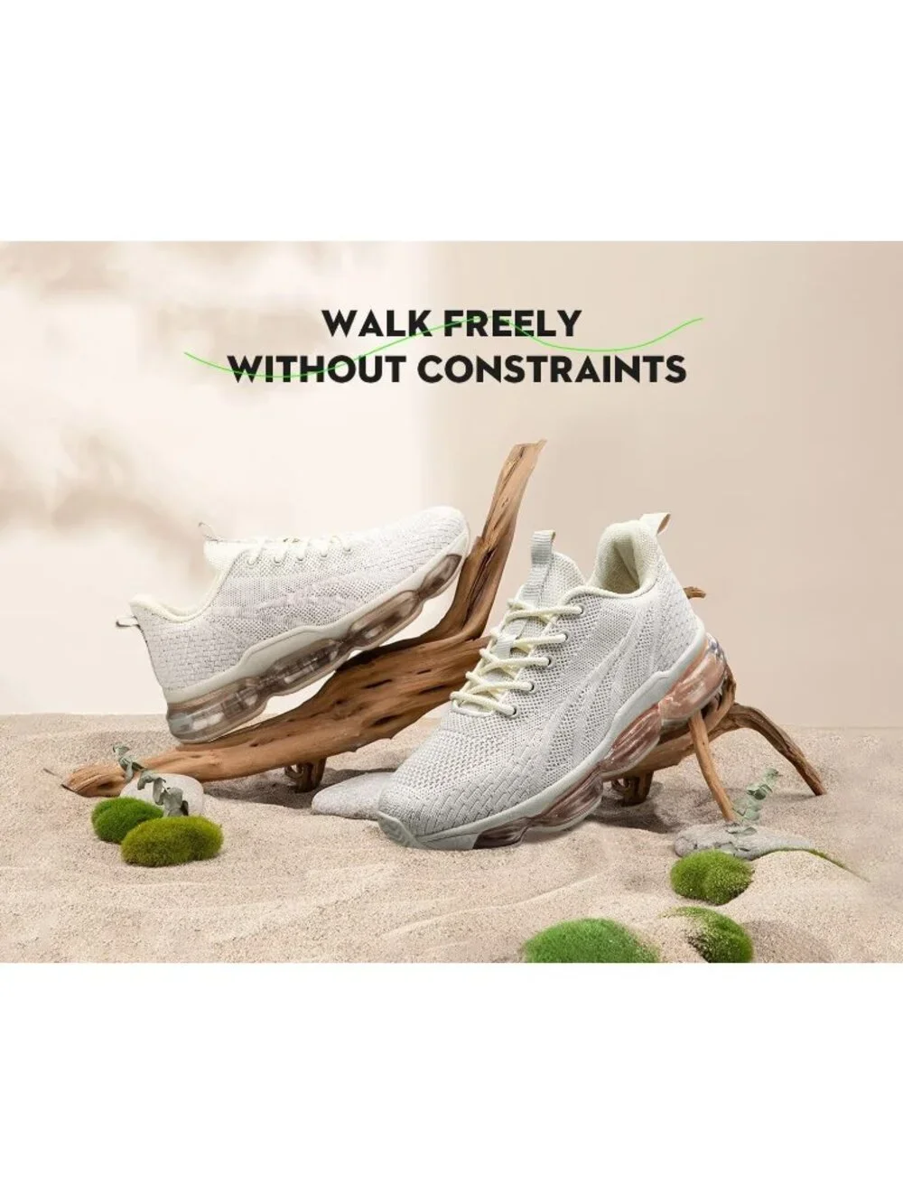 🆕Women's Beige 1 Walking Running Shoes Air Cushion Breathable Sneakers